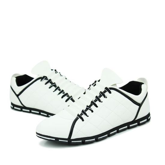 Basket homme Mode Masculines Baskets à Lacets Anti-dérapant Chaussure Blanc Blanc - Achat / Vente skateshoes Basket homme Mode Masculines Baskets à Lacets Anti-dérapant Chaussure Blanc Blanc - Achat / Vente skateshoes