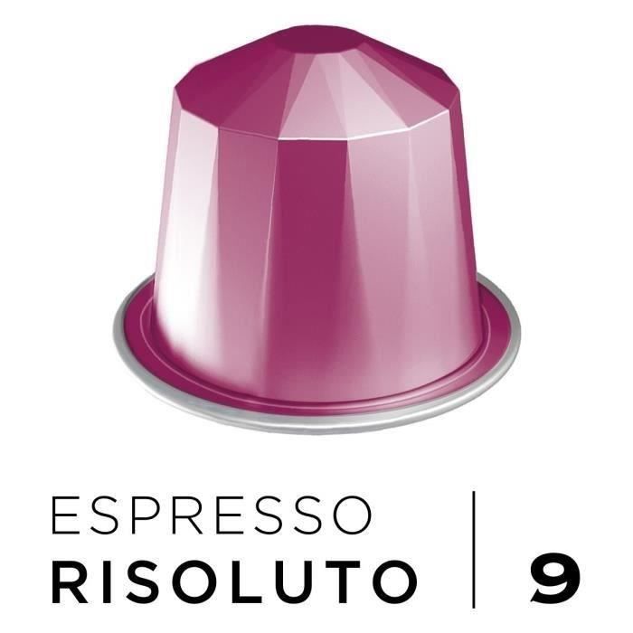 BELMIO Café Espresso Risoluto Intensité 9 - Compatibles Nespresso - 10 capsules aluminium - 55 g