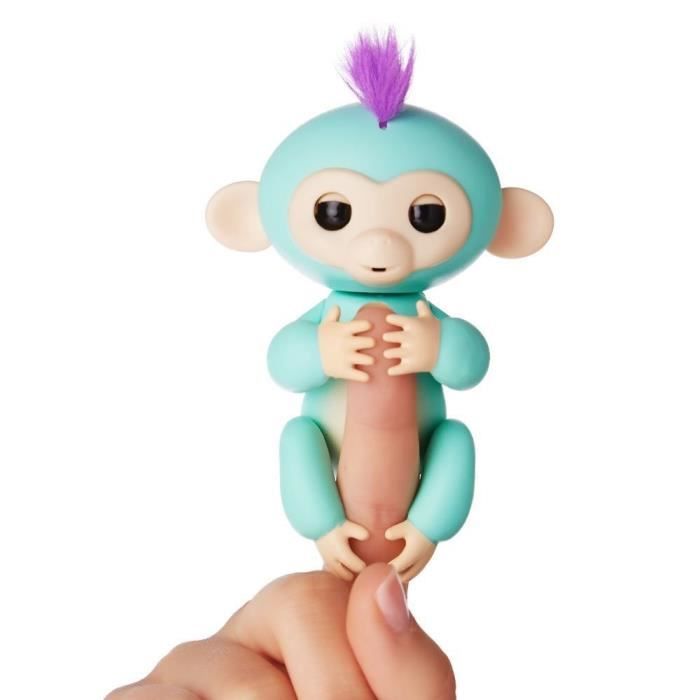 FINGERLINGS Bébé Singe Ouistiti Interactif Zoé - Turquoise - 13 cm