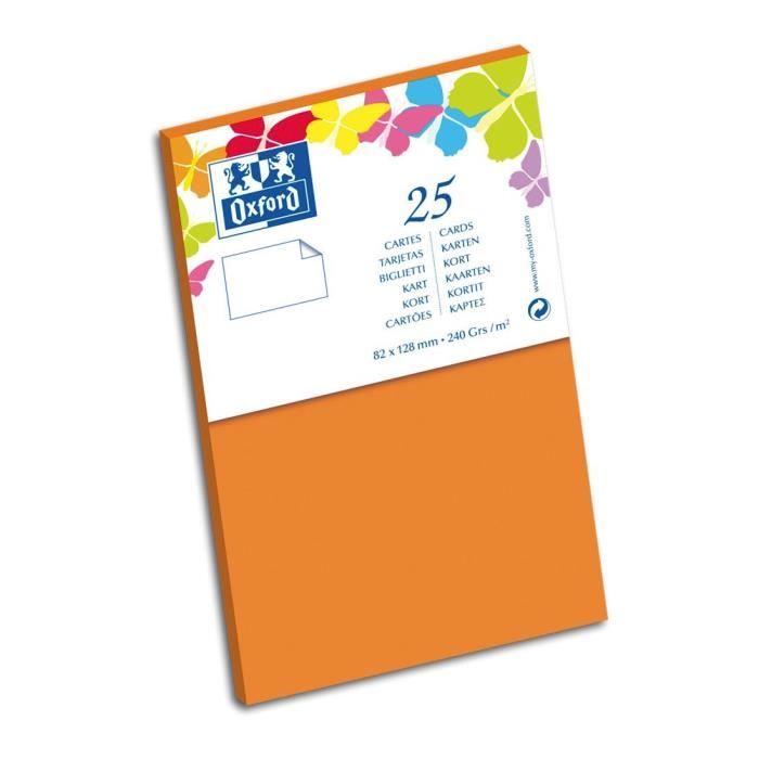 OXFORD 25 Cartes - 12,8 cm x 8,2 cm x 0,7 cm - 240g - Orange