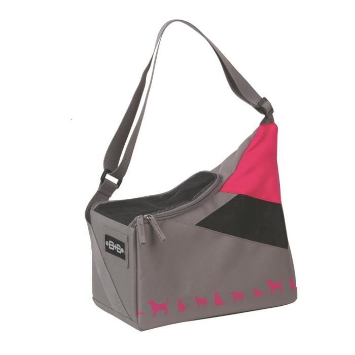 NOBBY Sac de transport Kaiman - 33x15x32cm - Noir et fuchsia - Pour chien