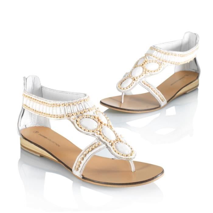 Sandales Vente Achat Sandale Blanc 3suisses Femme lFKcJ1