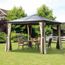 tonnelle pavillon de jardin imperméable 4 parois latérales anti-uv 4