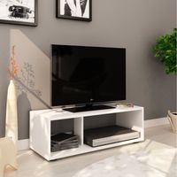 MEUBLE TV BOOM Meuble TV contemporain blanc mat - L 80 cm MEUBLE TV BOOM Meuble TV contemporain blanc mat - L 80 cm
