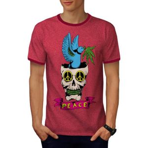 Paix Crâne 420 Rasta Chant Oiseau Men S 2xl T Shirt Le Dos Wellcoda
