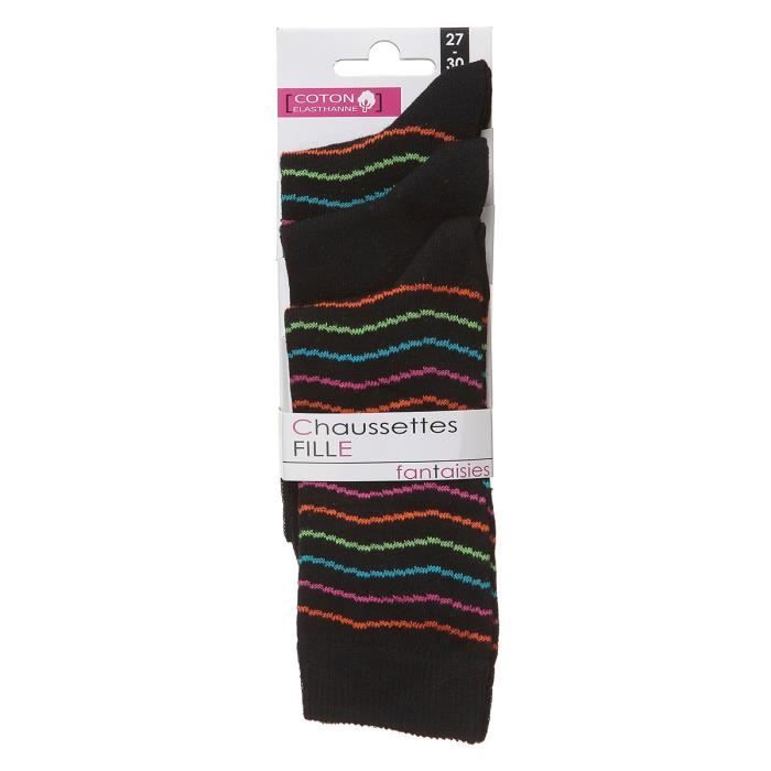AZX Lot de 3 paires de Chaussettes Fsy rayures flash (cascade) - Enfant