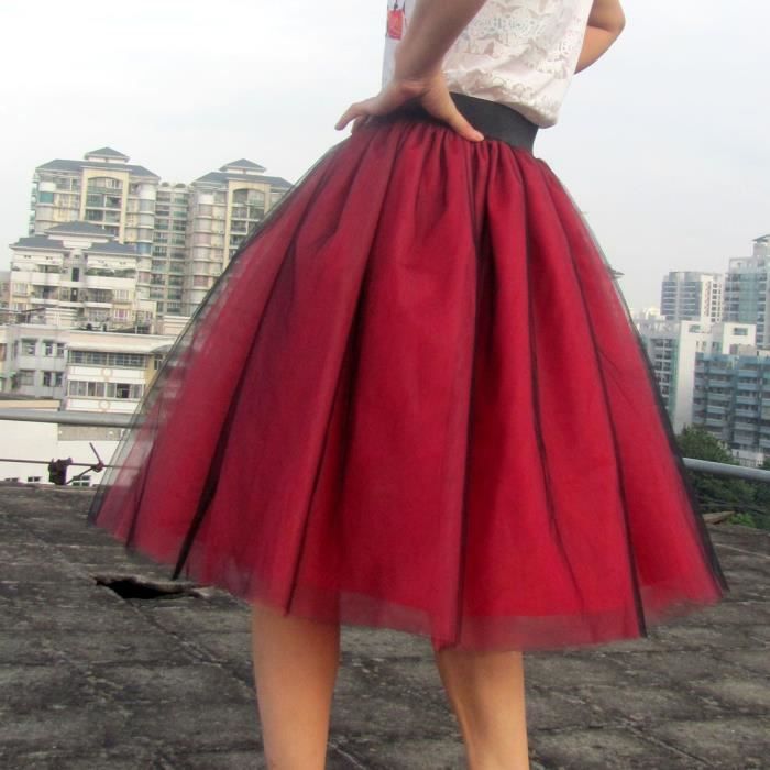 Tutu Femme Tulle Soirée Courte Plissée Trapèze Jupe 6 De Bal En 0kwOnP