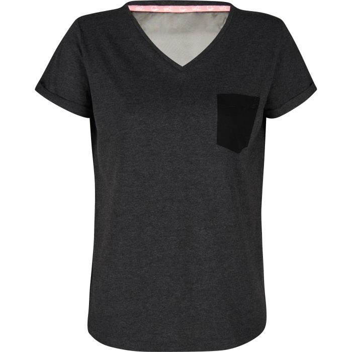 UP2GLIDE T-shirt Ena V 2 - Femme - Gris anthracite