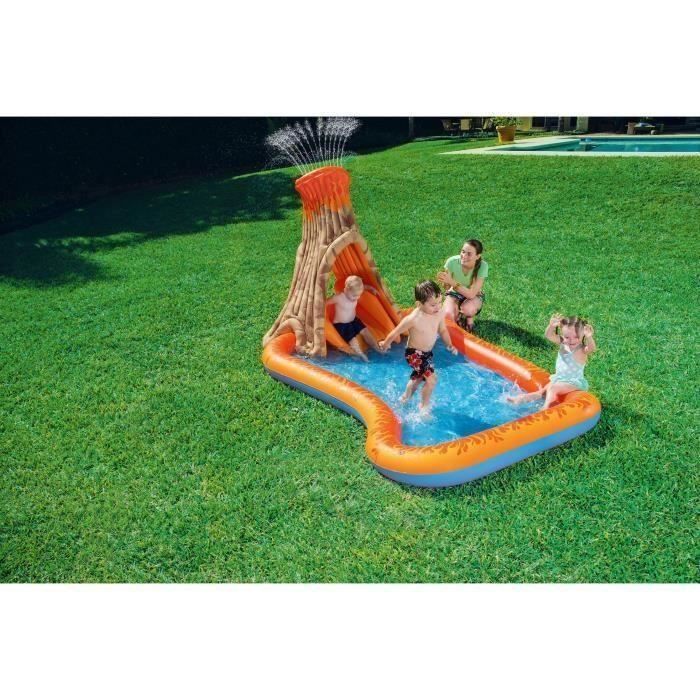 BESTWAY Piscine enfant / Aire de Jeux Aquatique Gonflable Interactive Volcano Splash - 277 x 175 x h150 cm