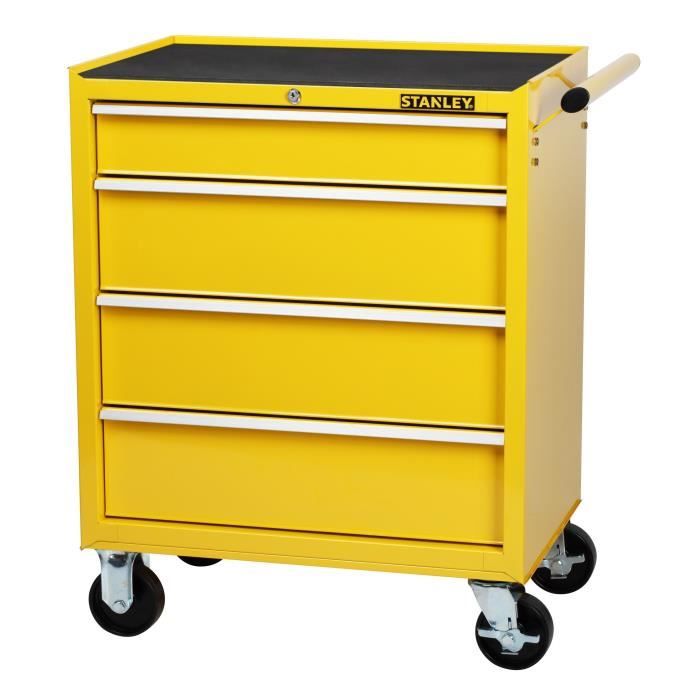 STANLEY Servante d'atelier vide 4 tiroirs métal - Capacité totale : 242 kg