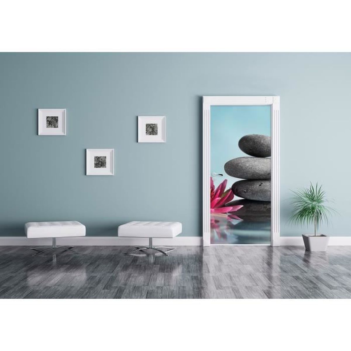 Belle Nénuphar Avec Des Pierres Zen Comme Murale Format 200x90cm Belle Nénuphar Avec Des Pierres Zen Comme Murale Format 200x90cm