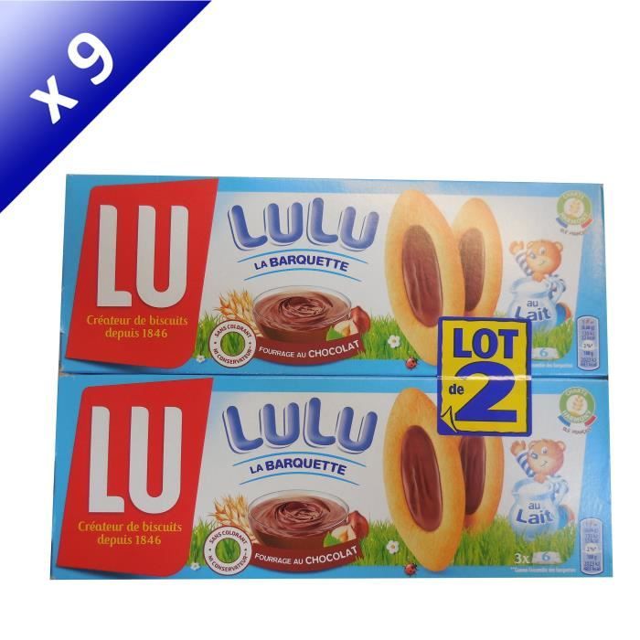 Lot de 9 LU Barquette 3 chatons Chocolat