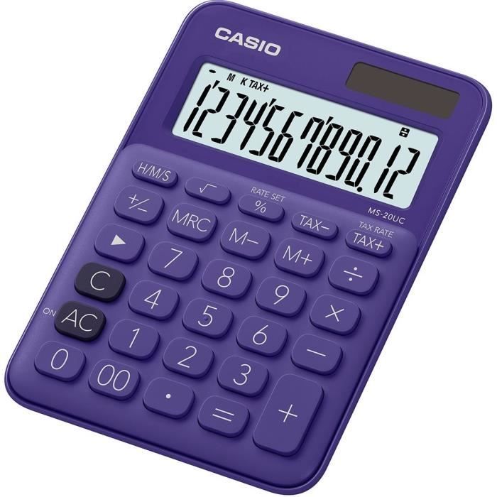 CASIO Calculatrice de poche MS-20UC-LB-S-EC violette