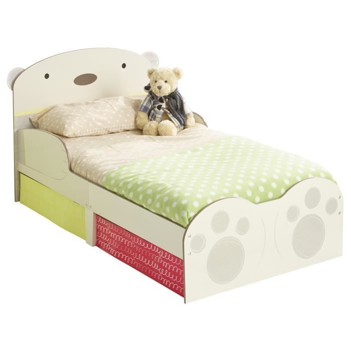HELLOHOME Ours Câlin Lit enfant - Rangements - 140 x 70cm