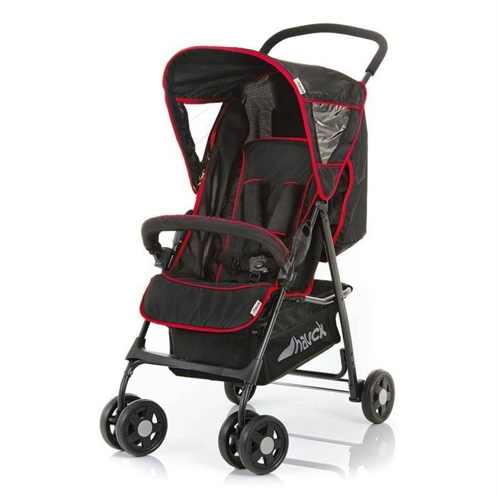 HAUCK Poussette Canne Sport Noir/ Rouge