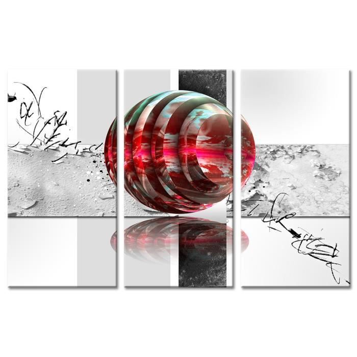 tableau déco triptyque design oiseau et boules - 120x80 cm - achat