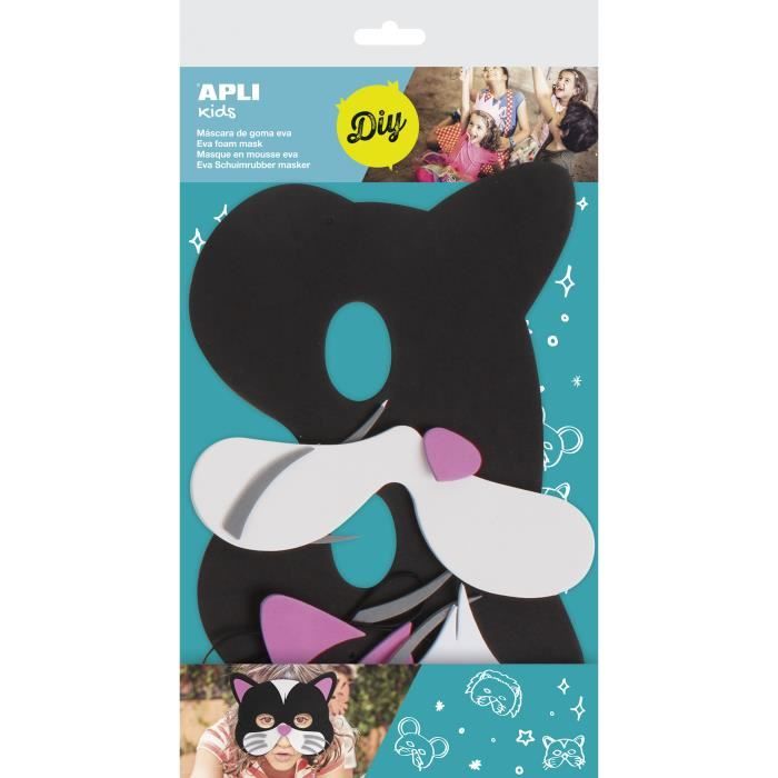 APLI Sachet 1 Masque en Mousse Caoutchouc Chat