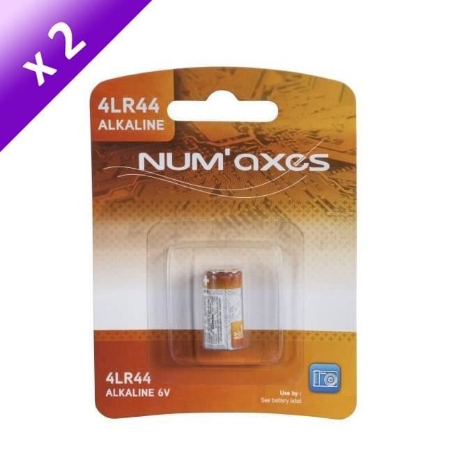 Lot de 2 - NUM'AXES Blister 1 pile 4LR44 alcaline 6 V