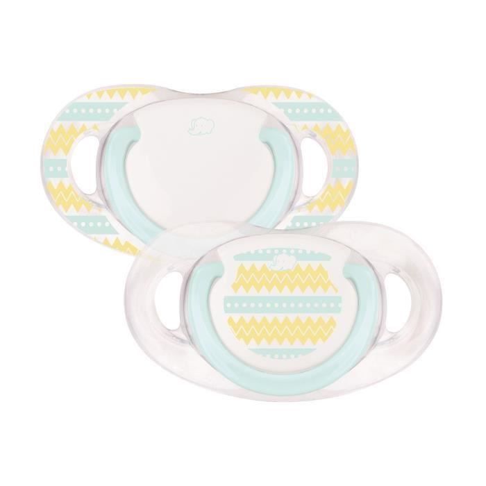 BEBE CONFORT Sucette dental safe silicone - 18 / 36 mois - Lot de 2 - Bicolore (Lot de 3)