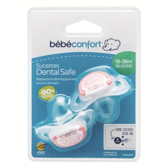 BEBE CONFORT Sucette Dental Safe 18-36 mois x2 - Little Valleys Rouge (Lot de 2)