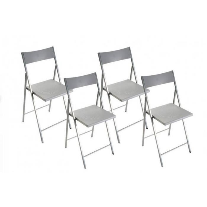 Lot Achat Nv80womn Vente Pliantes Belfort 4 Chaise Argent Chaises De EIH2WD9