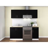 CUISINE COMPLÈTE OBI Cuisine complète L 180 cm - Noir mat CUISINE COMPLÈTE OBI Cuisine complète L 180 cm - Noir mat