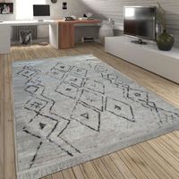 TAPIS Poils Longs Tapis Shaggy Franges Losanges Crème [8 TAPIS Poils Longs Tapis Shaggy Franges Losanges Crème [8