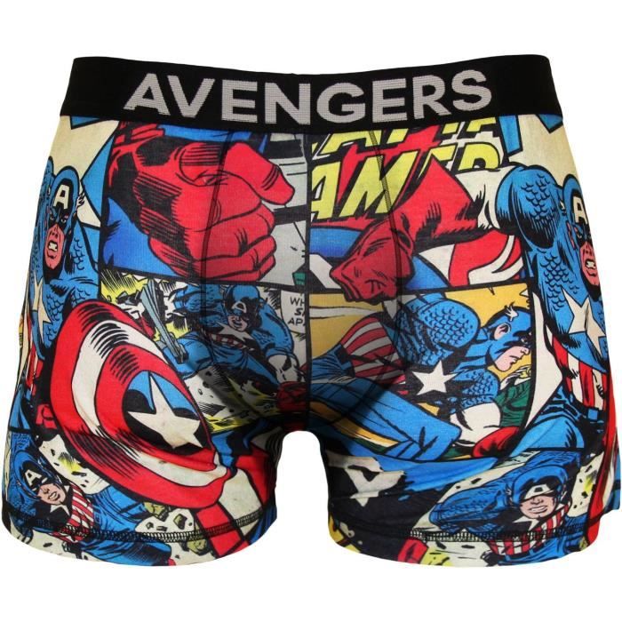 Boxer Homme Marvel Imprimé Héros Avengers - Bleu et rouge