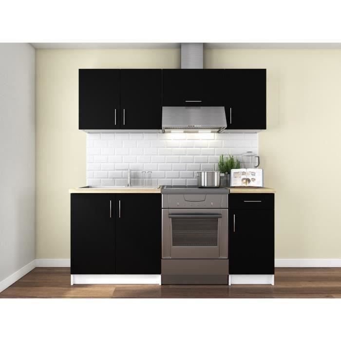OBI Cuisine complète L 180 cm - Noir mat