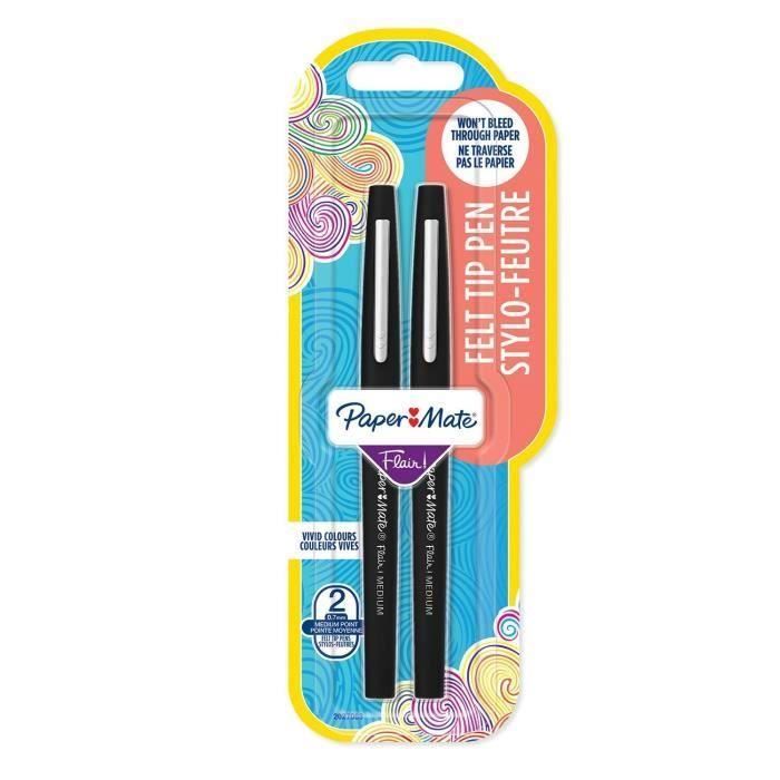 Produit shopeco.fr : PAPER MATE Lot de 2 stylos Flair - Pointe moyenne - Encre verte (Lot de 3)