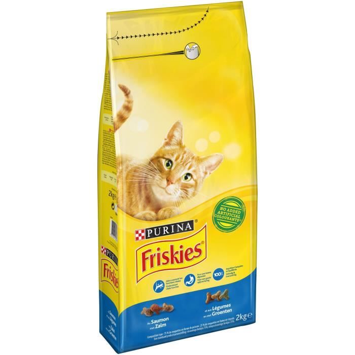 Croquettes chats saumon Friskies - le sac de 2 kg