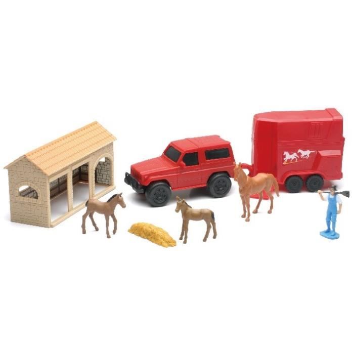 NEW RAY Ferme Vehicule Animaux Accessoires - Miniature - 26,5 cm