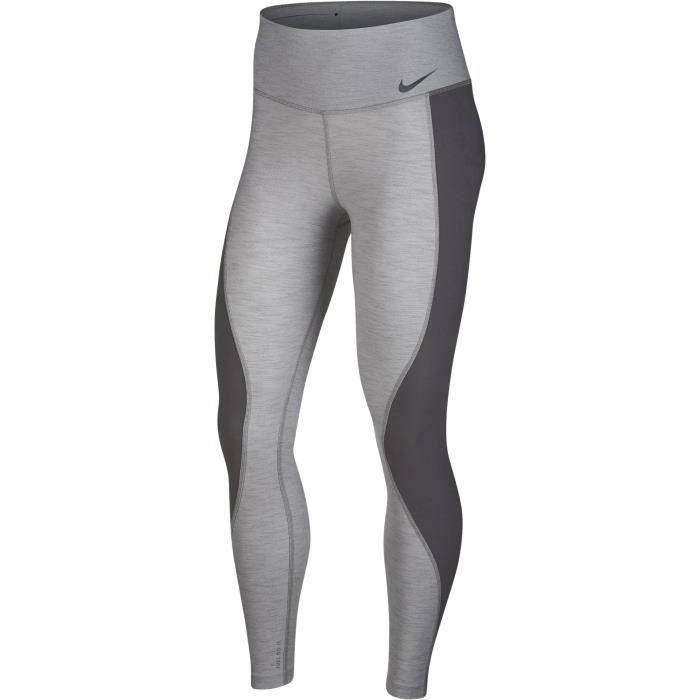 NIKE Pantalon Pwr Tght Hi Slbd Htr - Femme - Gris