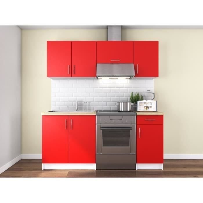 OBI Cuisine complète L 180 cm - Rouge mat