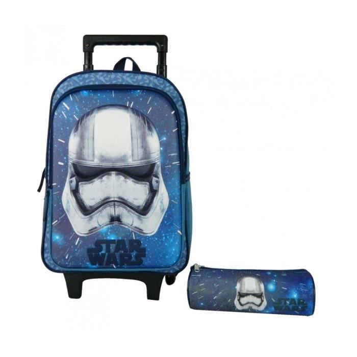 STAR WARS Sac à Dos à Roulettes + Trousses