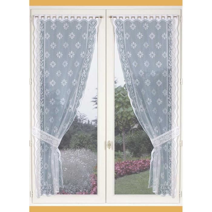 Paire de Rideaux Bonne-Femme avec Embrasses Blanc 60 x 160 cm ... Paire de Rideaux Bonne-Femme avec Embrasses Blanc 60 x 160 cm ...