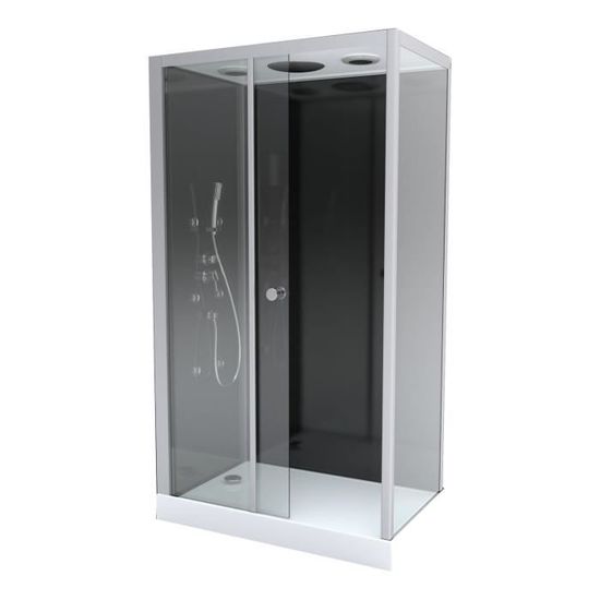 AURLANE Cabine de douche hydromassante Colors Black Rectangle ... AURLANE Cabine de douche hydromassante Colors Black Rectangle ...