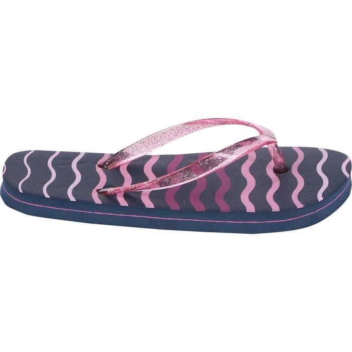 UP2GLIDE Tongs Chocolatine - Enfant - Rayures roses