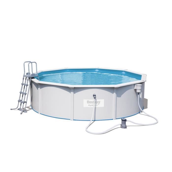 Piscine ronde Hydrium Pools avec tapis de sol + Pompe de filtration à cartouche + échelle de sécurité - Bestway - Diam. 4.60m x
