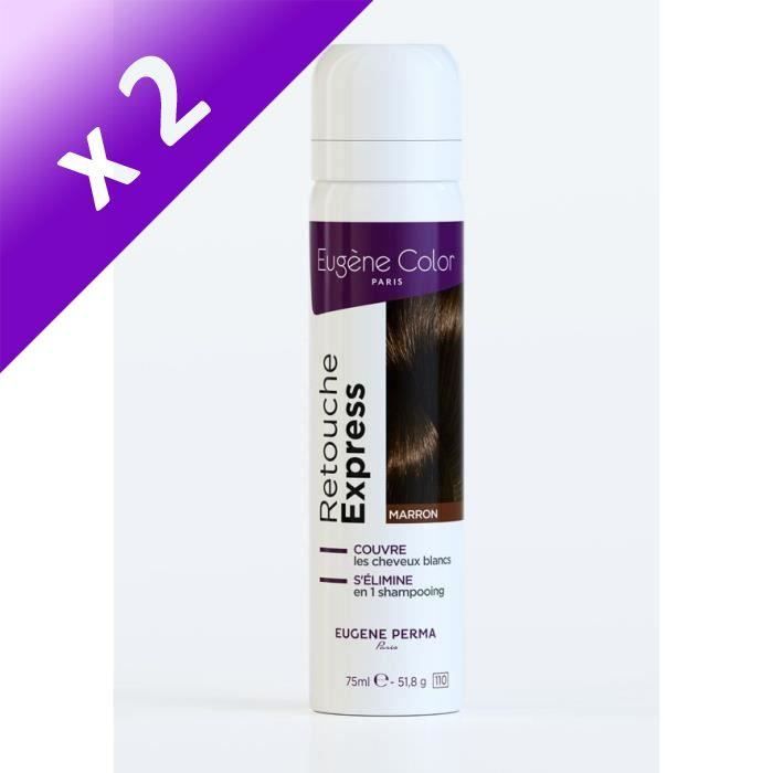 Eugène Color Spray retouche Express Marron pour couvrir les Racines - 75 ml (Lot de 2)