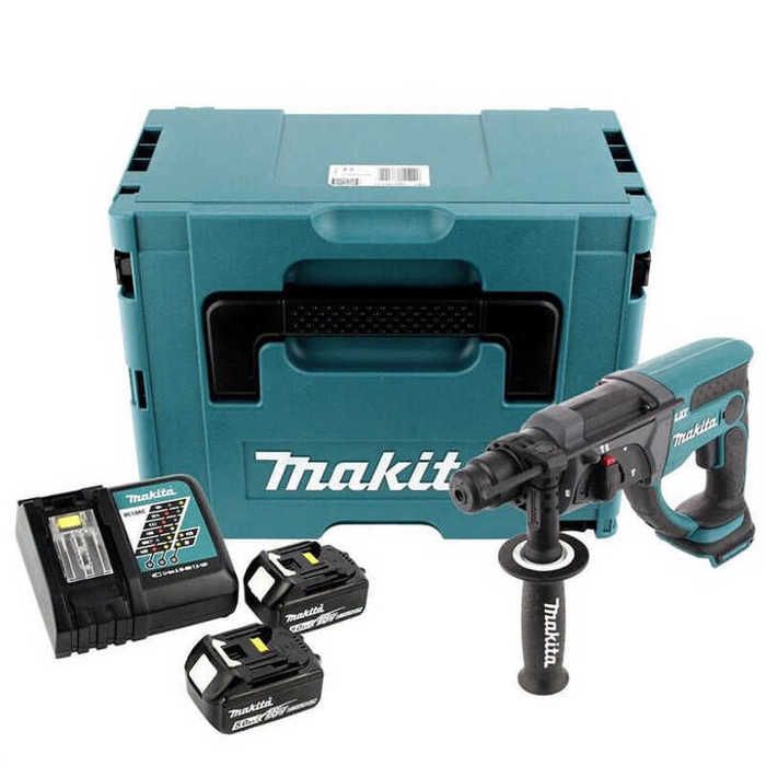 MAKITA Perforateur burineur SDS plus 2J DHR202RTJ - Avec 2 batteries 18 V et coffret Makpac
