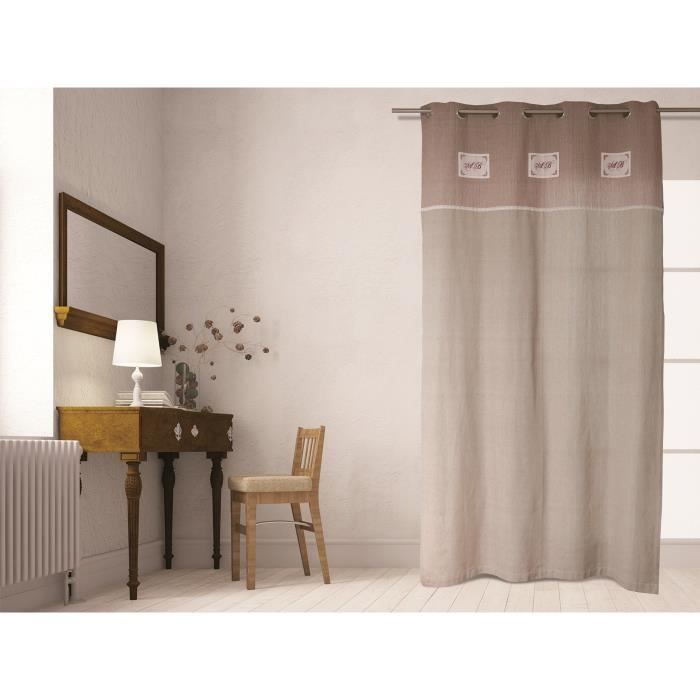 SOLEIL D'OCRE Rideau à Œillets Eva 140X240 cm - 100% coton -Rayé multicolore
