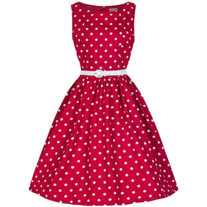 Robe Vintage 50 Années Robe à Pois Fête Retro Rockabilly ...