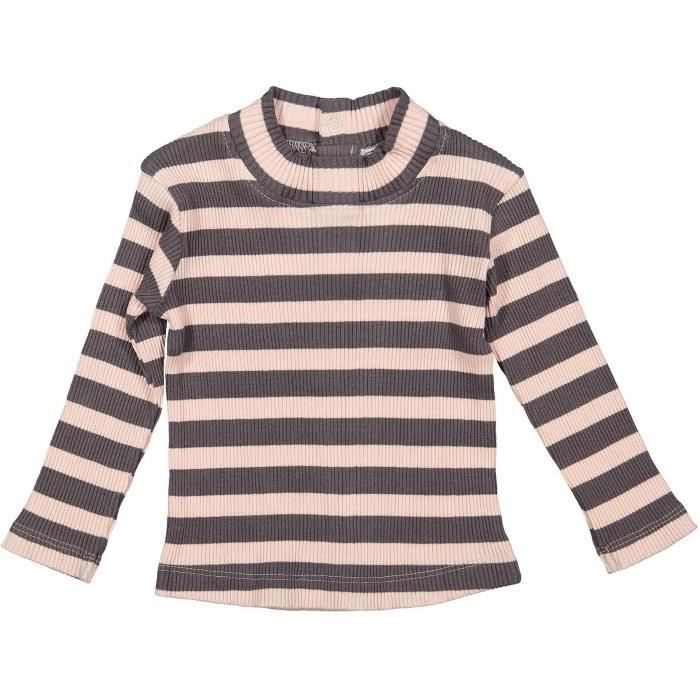 DIRKJE T-shirt Sous Pull Rayé Rose et Violet Bébé Fille
