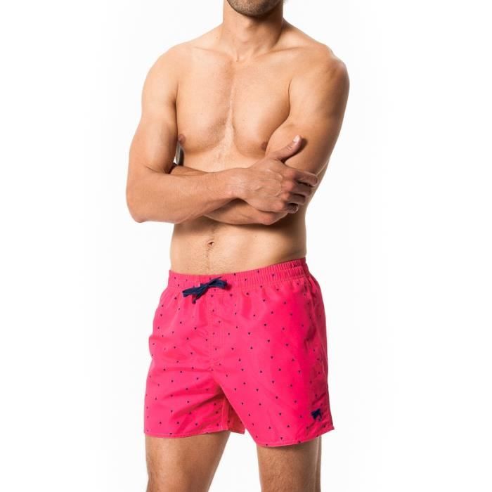 CBK Short de bain homme - Marine / Orange fluo