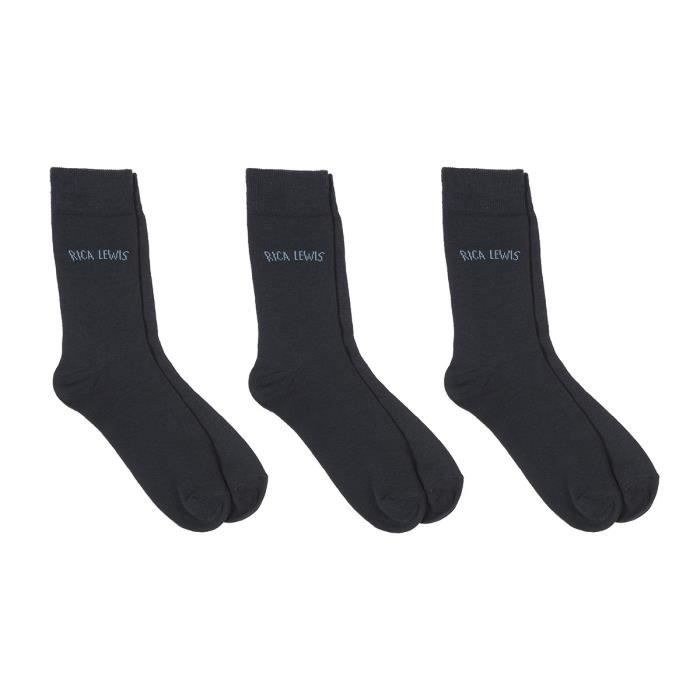 RICA LEWIS Lot de 3 Paires de Chaussettes Classiques Bleu Marine Homme