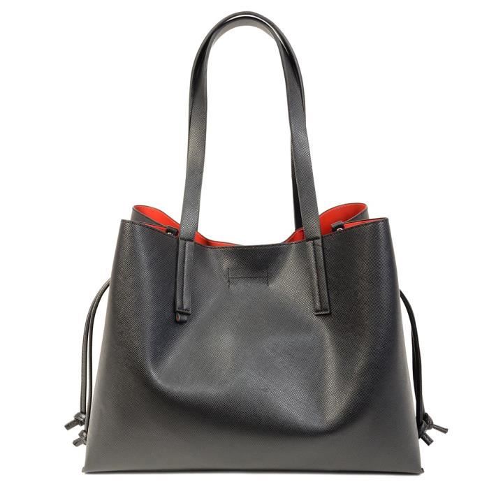 KINSTON Sac Shopping Black and Chic Noir Femme