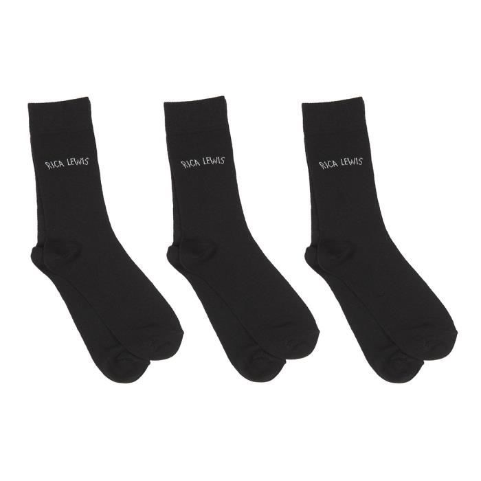 RICA LEWIS Lot de 3 Paires de Chaussettes Classiques Noir Homme