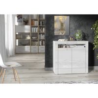 BUFFET - BAHUT BUFFET BALTIC BLANC LAQUE 2 PORTES BUFFET - BAHUT BUFFET BALTIC BLANC LAQUE 2 PORTES