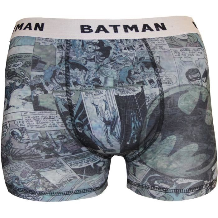 Boxer Homme Batman Imprimé DC Comics - Gris, noir et bleu